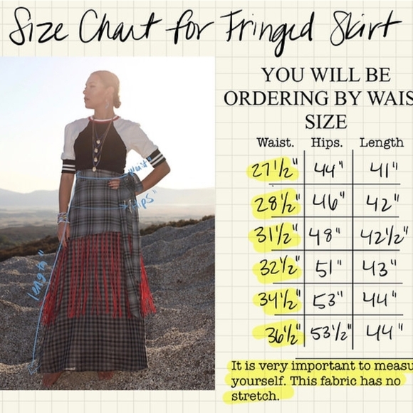 Jamie Okuma Maxi Skirt with Red Fringe Indigenous Designer Medium 28.5" Waist - Picture 3 of 4